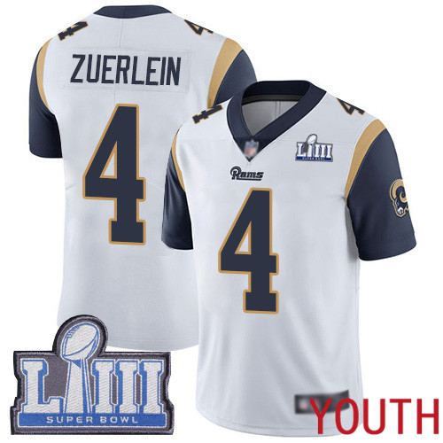 Los Angeles Rams Limited White Youth Greg Zuerlein Road Jersey NFL Football 4 Super Bowl LIII Bound Vapor Untouchable